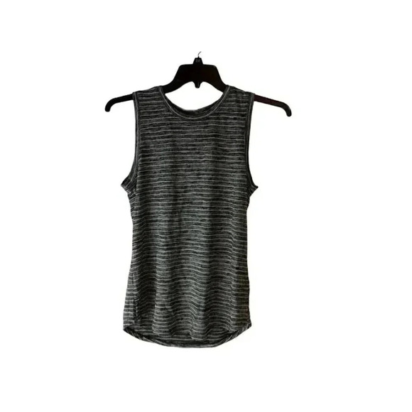 Athleta  Women's Black, Gray, & White Striped Heathered Tank Top, Size Small - Picture 1 of 9